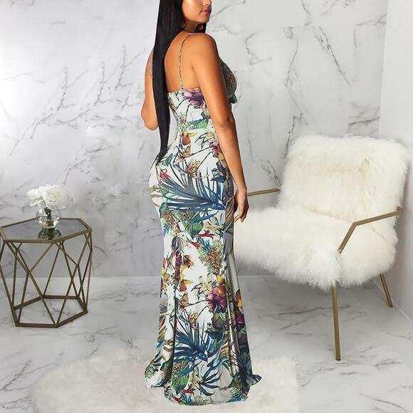 Tropical Floral Maxi Dress - Picture 2 of 6